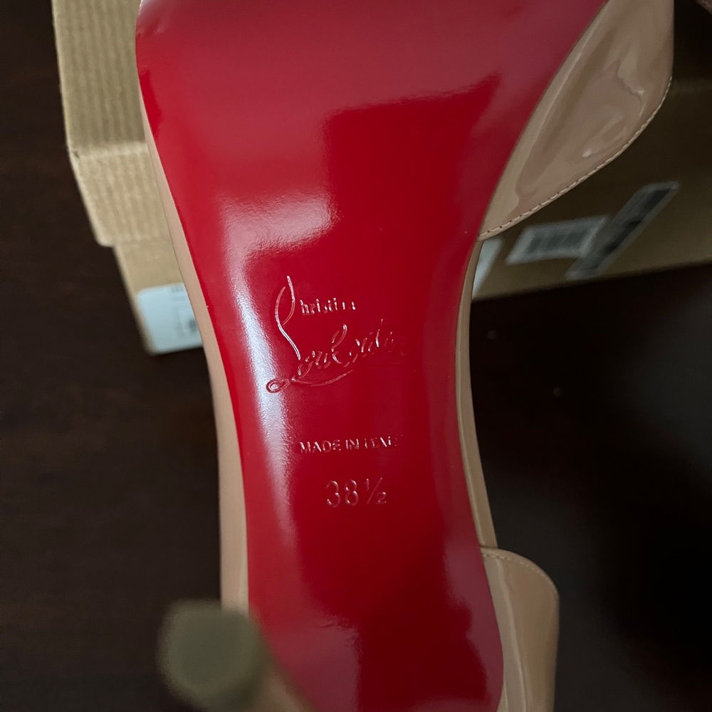 Christian Louboutin  IRIZA 100 patent  nude women heels size 38.5 NWT - Picture 8 of 8